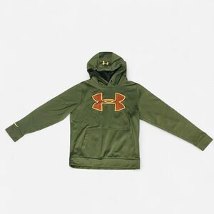 Small Petite SP Green Under Armour hoodie with orange accents